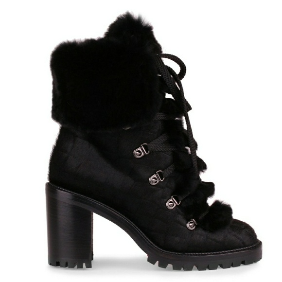 christian louboutin boots with fur